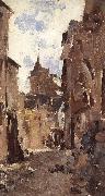 Nicolae Grigorescu Street in Vitre oil painting artist